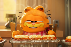 Szenebild aus dem Film: Garfield beim Essen
