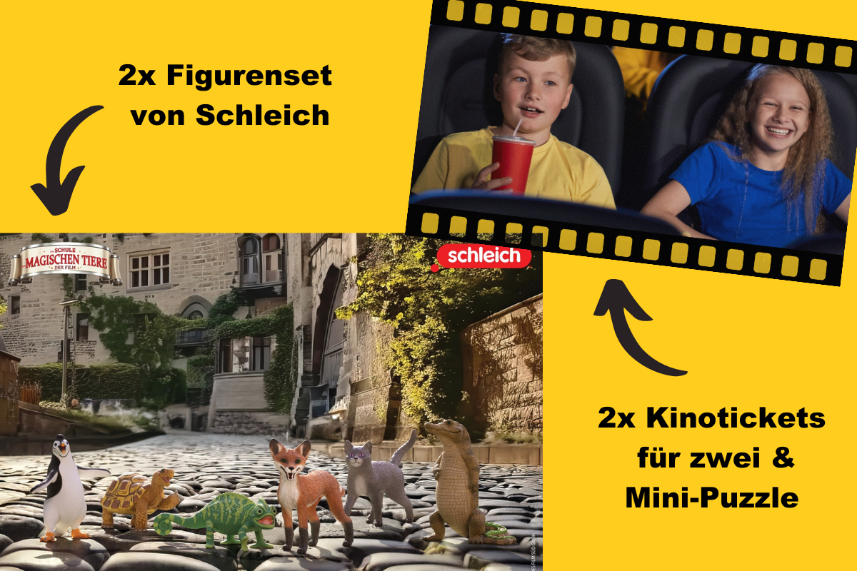 Abbildung von Figuren-Set von Schleich & Kinotickets